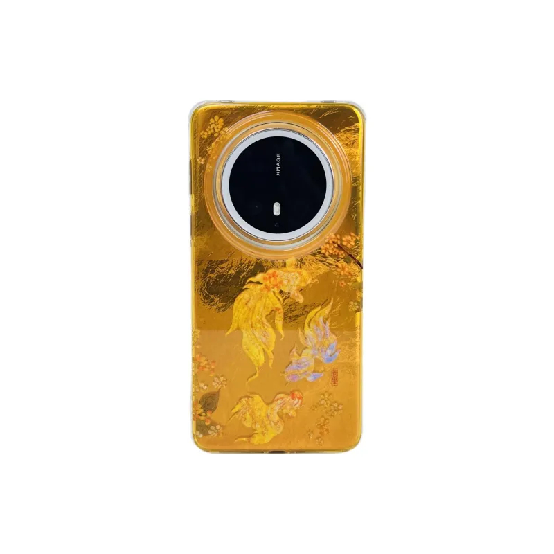Wei Xin Acrylic Material Gold Begonia Flower Koi Fish Phone Cases Compatible With Huawei Mate 70/60 Pro/Pura 70/70 Pro+-2