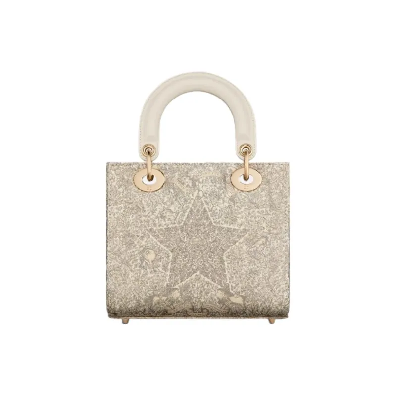 DIOR Lady Dior Around The World Print Calfskin Shoulder Bag, Crossbody Bag, Handbag Trumpets Women's Gold-1