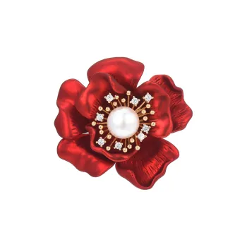 Marco Bizzarri Alloy Brand Luxurious European Style Floral Jewelry Coat Sweater Anti Flash Pin Accessories Women's