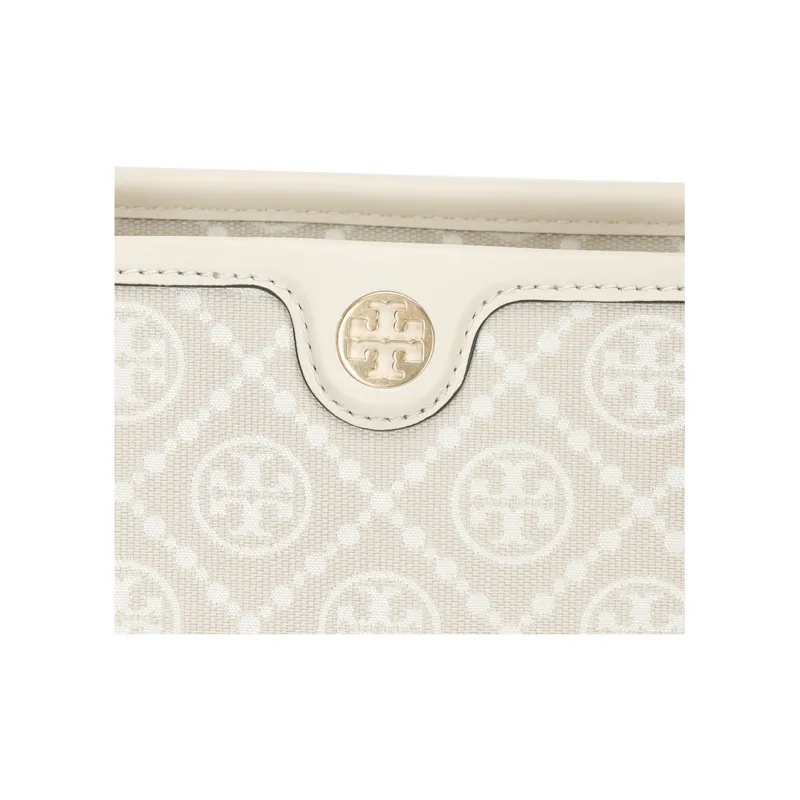 TORY BURCH Fabric Artificial Leather Tote Bag Shopping Bag Shoulder Bag Handbag Small Size Women's Natural Beige-4