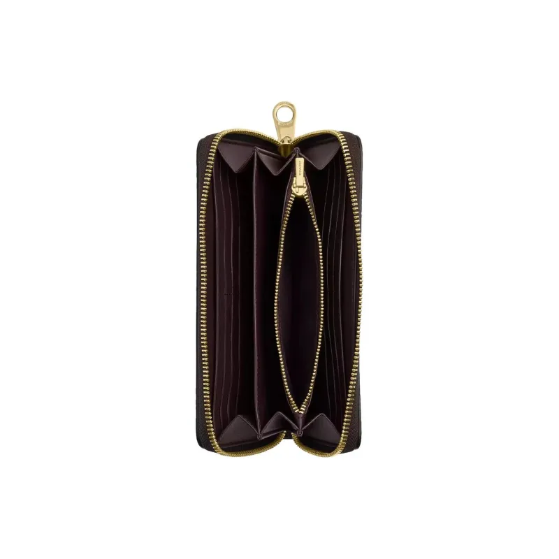 COACH Coated Canvas Wallet Trumpets Women's Walnut Wood-4