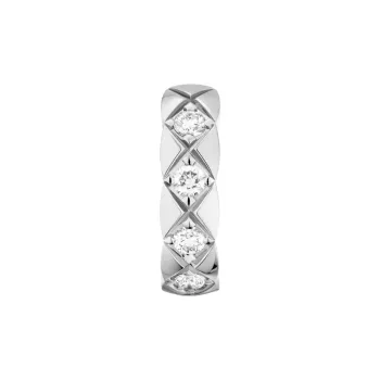 CHANEL Diamond Earrings Unisex Silver