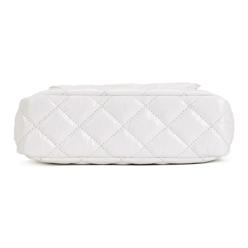 CHANEL HOBO Cow Leather Hobo Bag, Shoulder Bag, Crossbody Bag Trumpets Women's White-3
