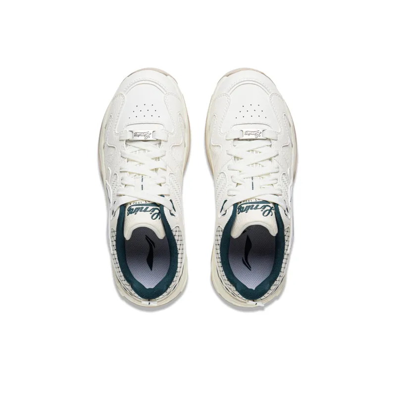 LiNing Tianji 3 Slip Resistant Cushioning Abrasion Resistant Lightweight Low Top Skateboard Shoes Women's White Green-3