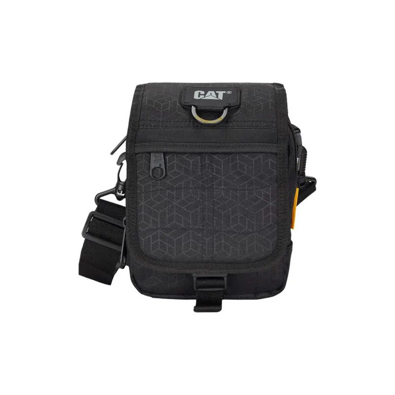 CAT Polyester Shoulder Bag, Crossbody Bag Medium Size Men's Black/Green Camouflage/Blue-0