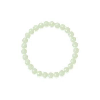 ZENGCAI Sky Blue Cyan Gradient Gentle Elegance Lucky Bead Plain Ring 6.0 8.0mm Pale Greenish White Jade Women's