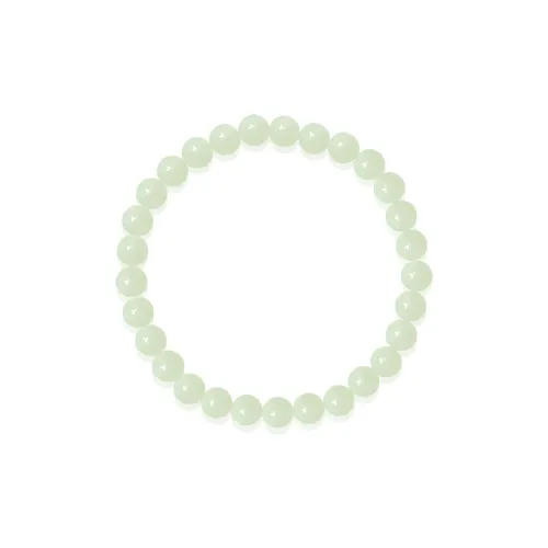 ZENGCAI Sky Blue Cyan Gradient Gentle Elegance Lucky Bead Plain Ring 6.0 8.0mm Pale Greenish White Jade Women's