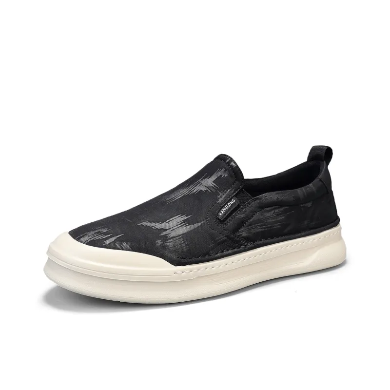KANGLONG Men's Casual Shoes Men Low Top Tea Umber/Ink Black-8