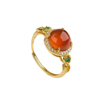 Linguanying Southern Red Agate Rings Women's