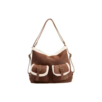 URBAN REVIVO Artificial Leather Shoulder Bag Medium Size Women's Brown