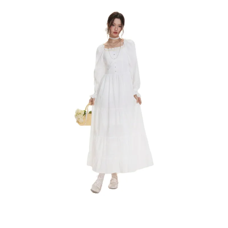 I'M ONE Long Sleeved Dresses Women's White-2