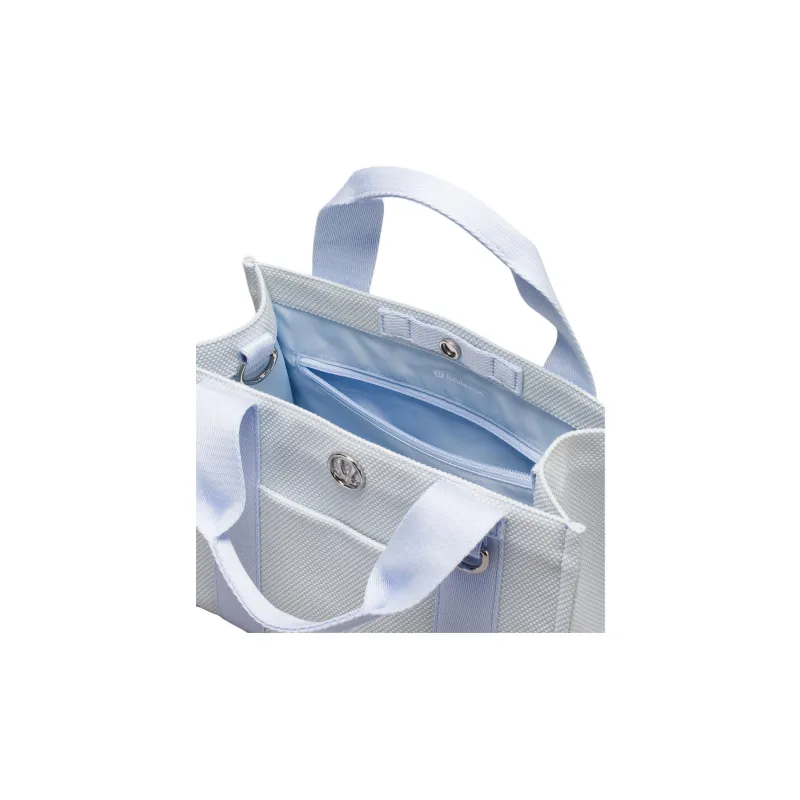 Lululemon Cotton Blend Canvas Shoulder Bag, Crossbody Bag, Handbag Mini Women's Pinwheels Light Blue With Light Ivory-6