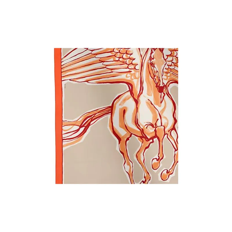 HERMES Silk Silk Scarves Women's Orange-1