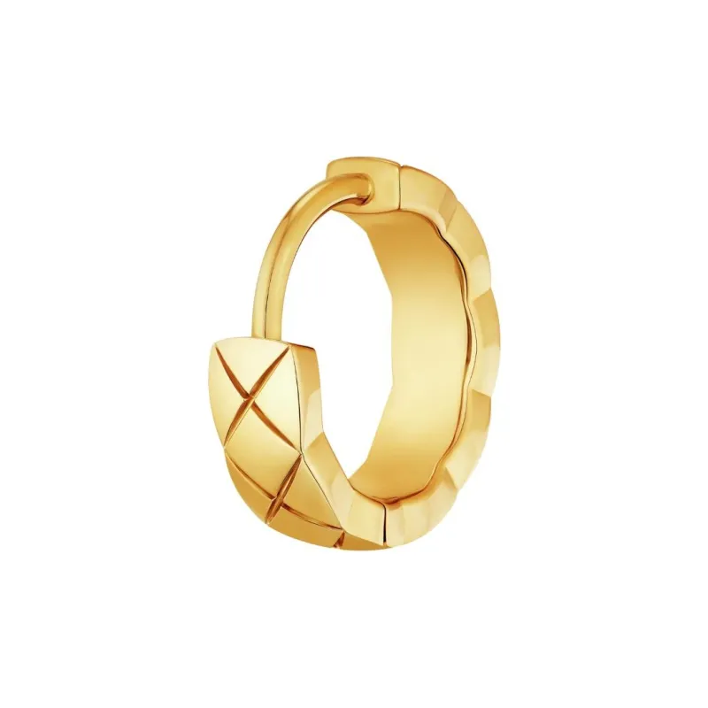 CHANEL Diamond Earrings Unisex Gold-2