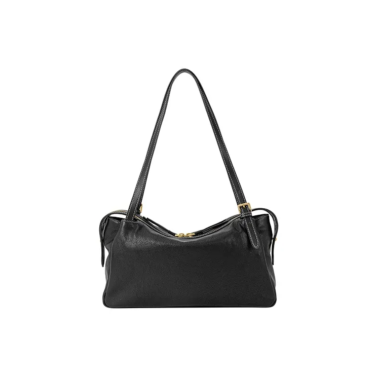 VANESSA HOGAN Cow Leather Shoulder Bag Large Size Women's Cocoa Red/Brown/Obsidian Black-10