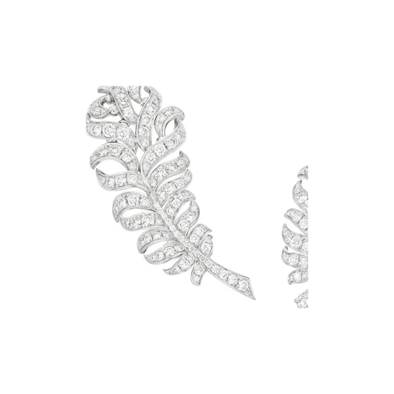 CHANEL Diamond Earrings Unisex Silver-2