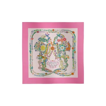 HERMES Mulberry Silk Silk Scarves Women's Pink