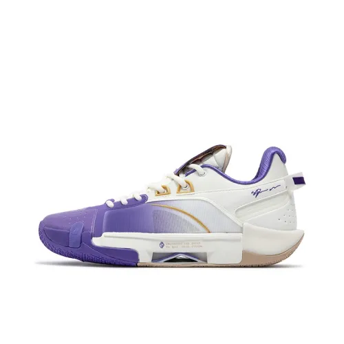361° Cushioning Anti Slip And Wear Resistant Low Top Basketball Shoes Men's Ultraviolet White