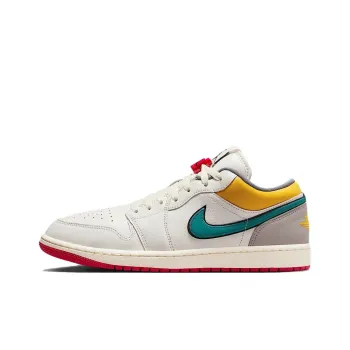 Jordan Air Jordan 1 Slip Resistant Cushioning Wear Resistant Low Top Skateboard Shoes Men's Sail White