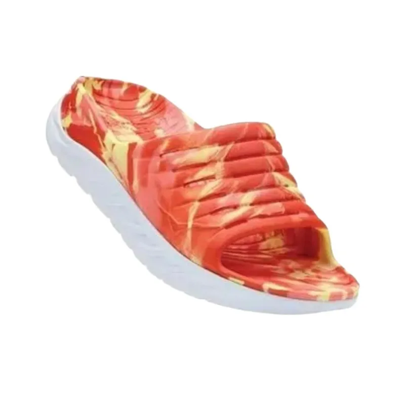 HOKA ONE ONE Ora Recovery Slide Swirl Yellow Pear Fiesta-2