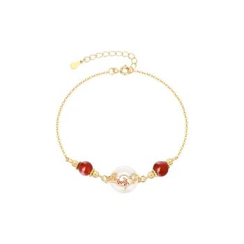 LIANDUO Hetian Jade Bracelets Pale Greenish White Jade Women's