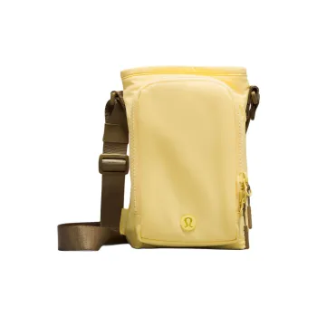 Lululemon Waterproof Fabric Water Bottle Bag, Shoulder Bag, Crossbody Bag Unisex Swirl Yellow & Artifact
