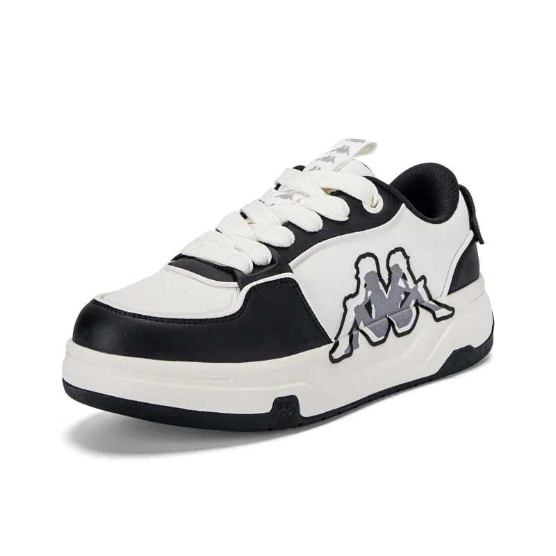 Kappa Cushioning Anti-Slip And Wear-Resistant Height Increasing Low-Top Casual Shoes Unisex Black White-10