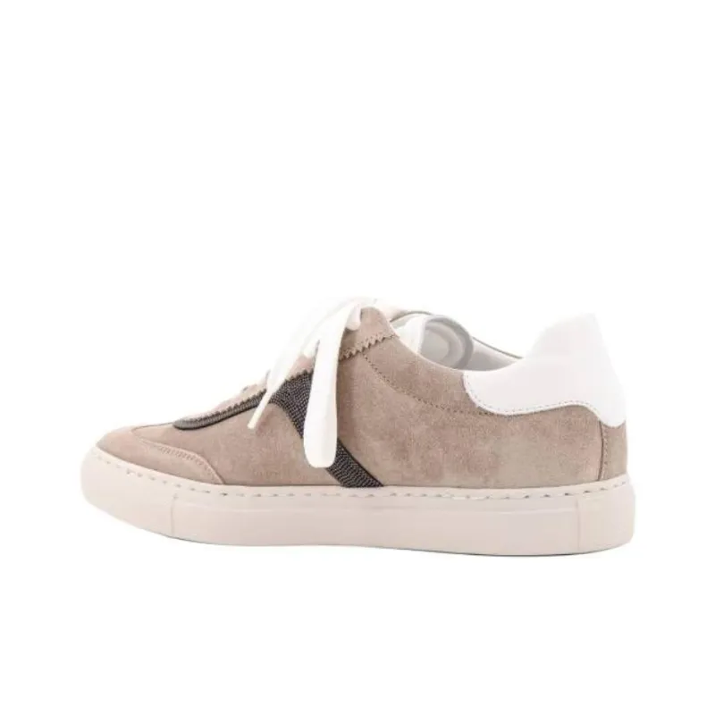 Brunello Cucinelli Bead Embellished Lace Up Sneakers Women's-2
