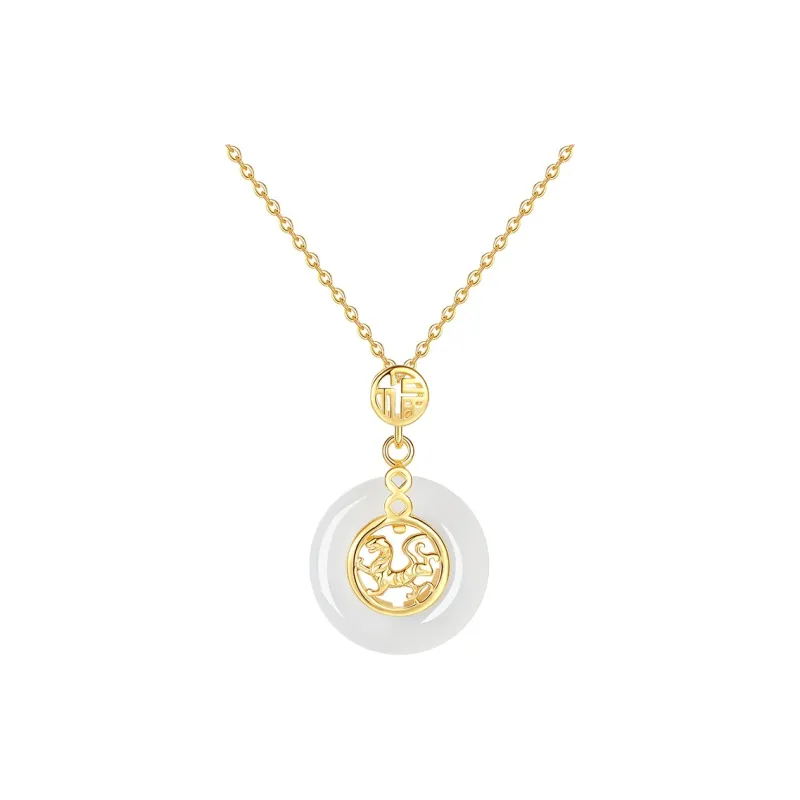 CHINA GOLD Chalcedony Jade Necklaces Women's-6
