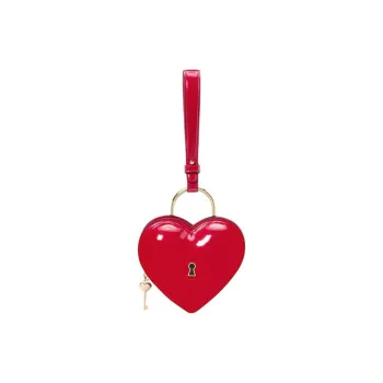 Kate Spade Artificial Leather Heart Handbag Mini Women's Cherry Rouge Red