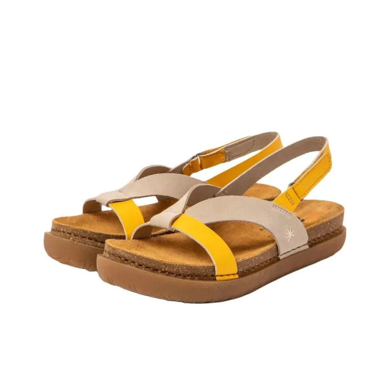 Art RHODES Strap Sandals Women's Yellow Gray-1