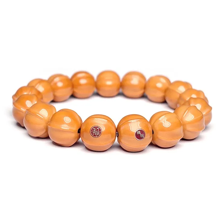 MOUNTAINS AND MANS Monkey Head Walnut New Chinese Style Good Luck Beaded Bracelet Unisex-6