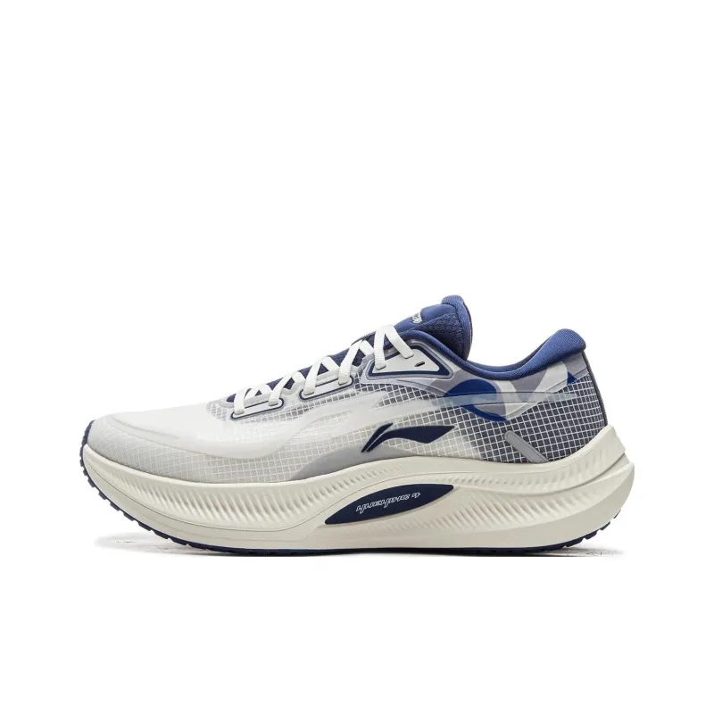 LiNing Yueying 4 Wear Resistant Lightweight Rebound Low Top Casual Running Shoes Men's White Blue-0