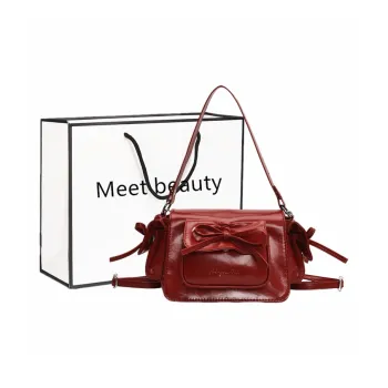 Fitchell Fashion Backpack PU Lace Up Shoulder Bag Crossbody Bag Regular Women's Red/Pink/Black/Brown/White