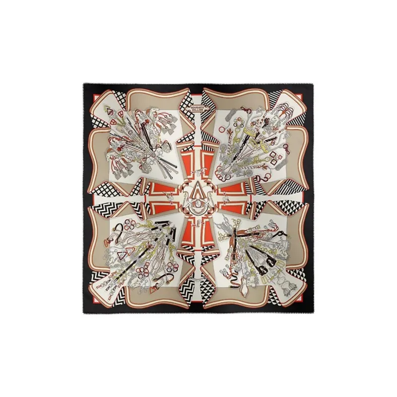 HERMES Silk Scarves Women's Black-0