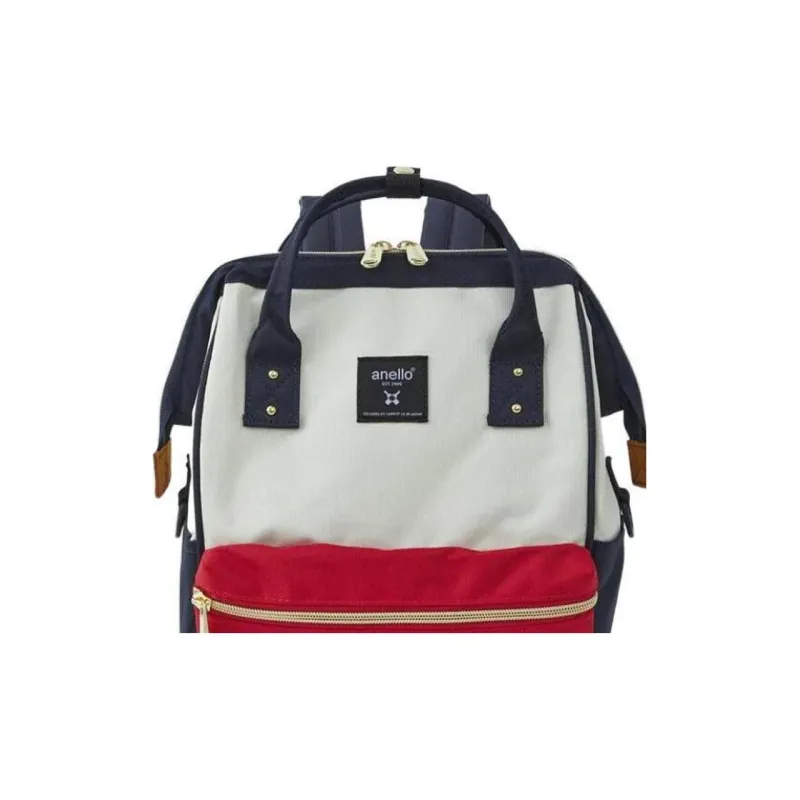 Anello Polyester Backpack Small Size Unisex Black/White/Red-2