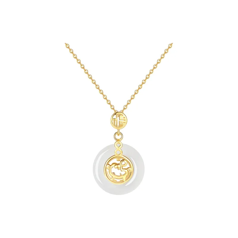 CHINA GOLD Chalcedony Jade Necklaces Women's-15