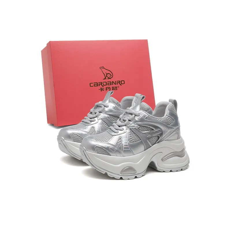 CARDANRO Small sized Sky Vegetables Anti Slip And Wear Resistant Height Increasing Low Top Chunky Sneakers Women's-7