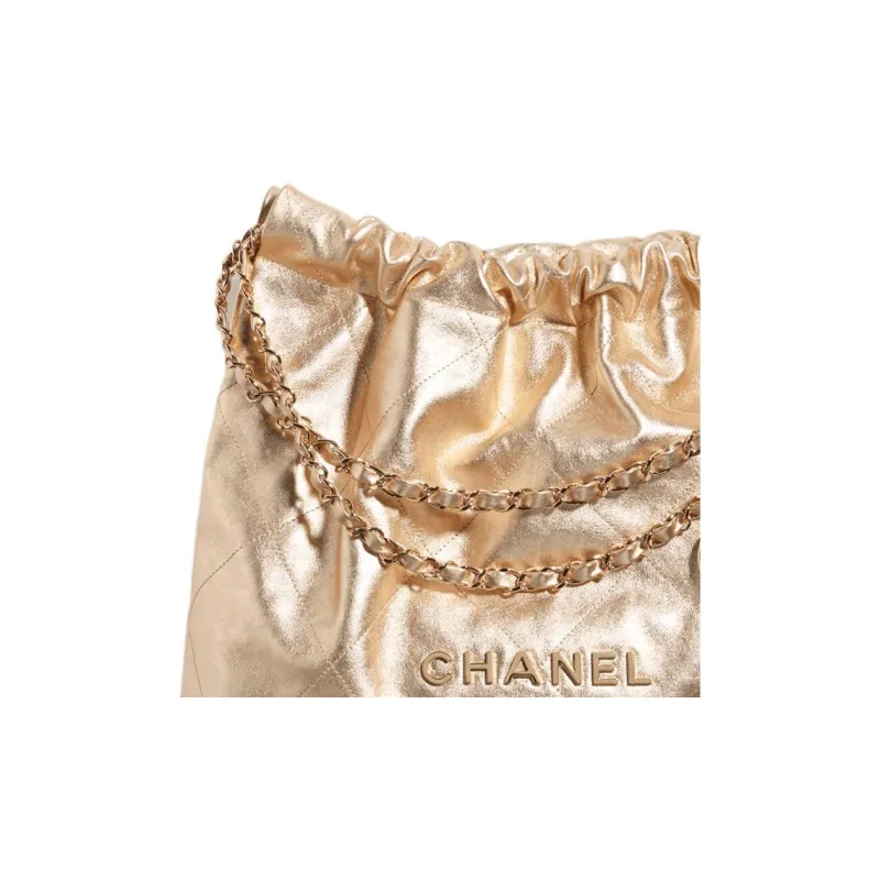 CHANEL 22Bag Calfskin Trash Bag, Tote Bag, Shopping Bag, Handbag, Shoulder Bag Regular Women's Gold-4