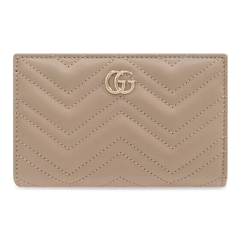 GUCCI GG Marmont Leather Wallet Women's Taupe-0