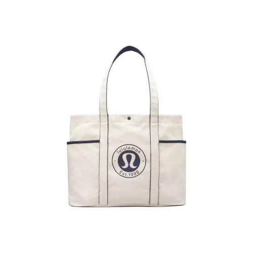 Lululemon Canvas Canvas Bag One Shoulder Handbag Unisex White