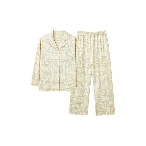 XIAFENYAN Pajama Set Women's Apricot