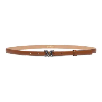 MaxMara Cow Leather Leather Belts Women's Brown 1.5CM