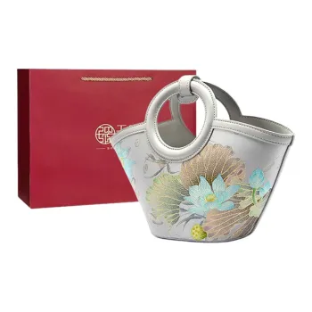 Pmsi Mulberry Silk Basket Bag Handbag Tubas Women's Gray