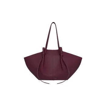 YUZEFI Leather Tote Bag, Shopping Bag, Shoulder Bag Tubas Women's Burgundy