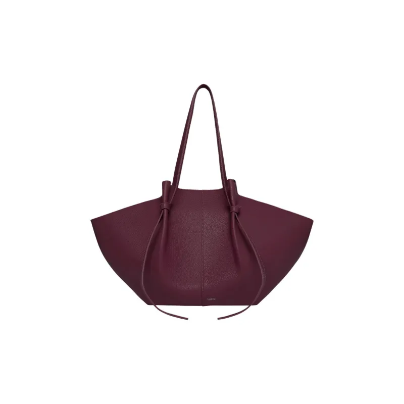 YUZEFI Leather Tote Bag, Shopping Bag, Shoulder Bag Tubas Women's Burgundy-0