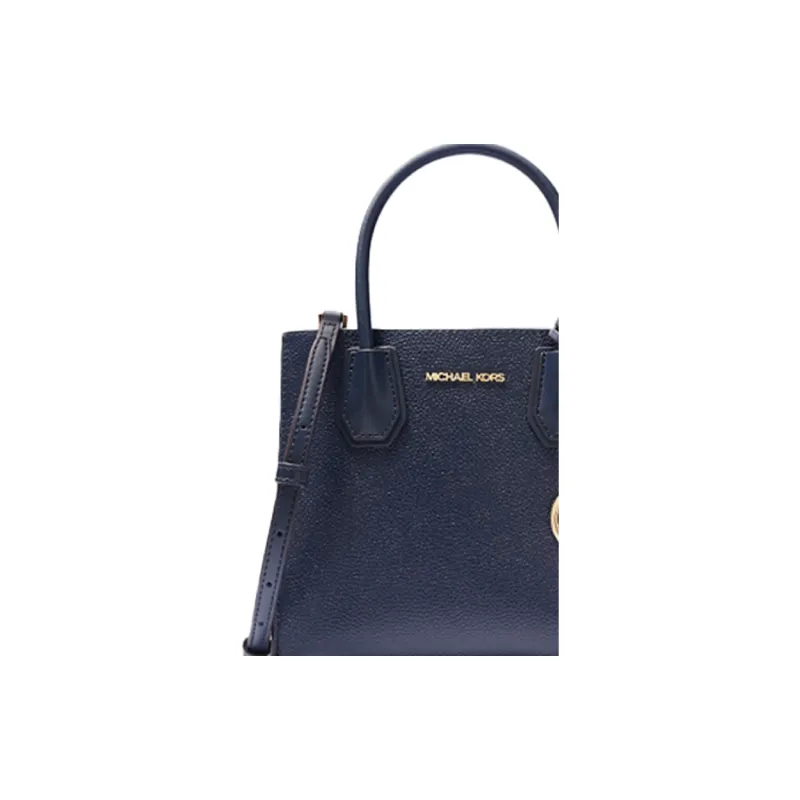 MICHAEL KORS Mercer Cow Leather Trunk Bag Handbag Crossbody Bag Shoulder Bag Medium Size Women's Navy Blue-1
