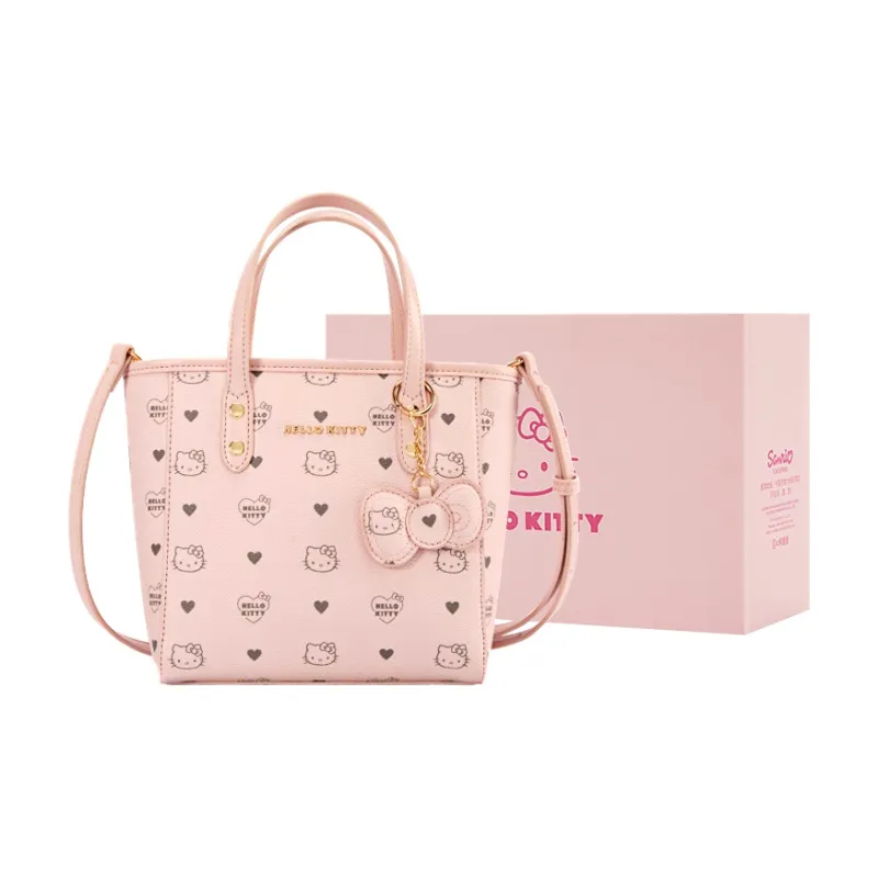 MESUCA Sanrio/Sanrio Kitty Series Synthetic Leather Tote Bag Shopping Bag Shoulder Bag Handbag Small Size Women's Pink-0