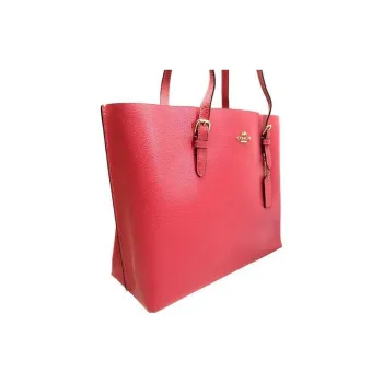 COACH Mollie Leather Tote Bag Shopping Bag Handbag Shoulder Bag Large Size Women's Peach Pink