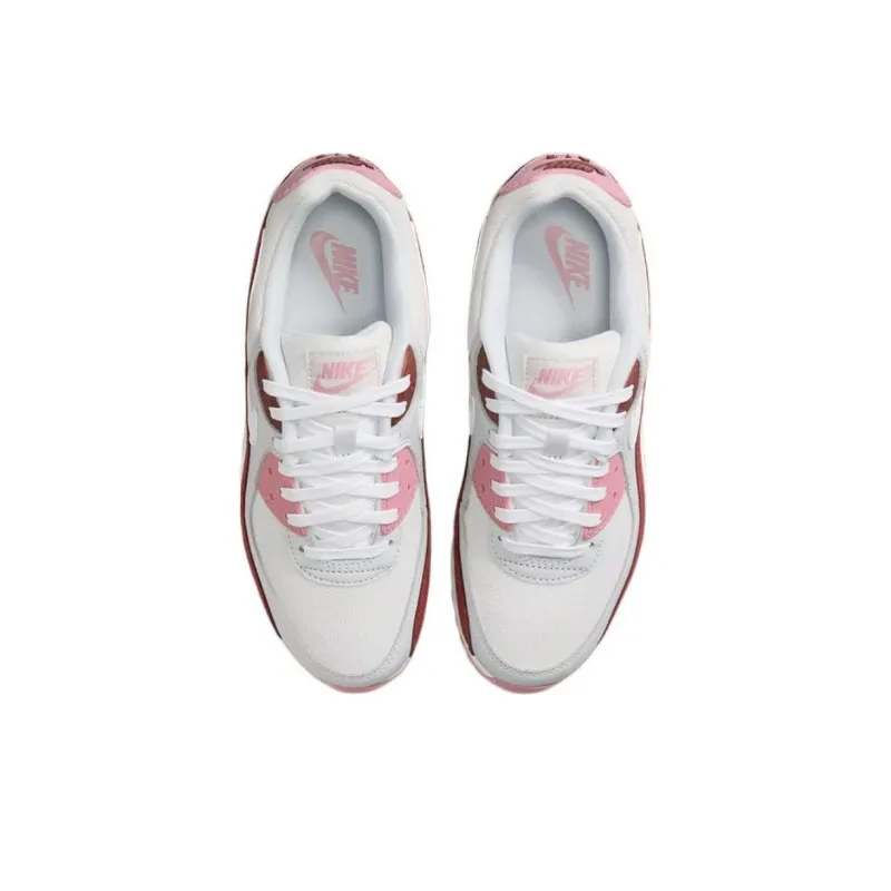 Nike Air Max 90 Anti-Slip Wear-Resistant Low-Top Casual Running Shoes Women's White Pink 2025 Edition-3